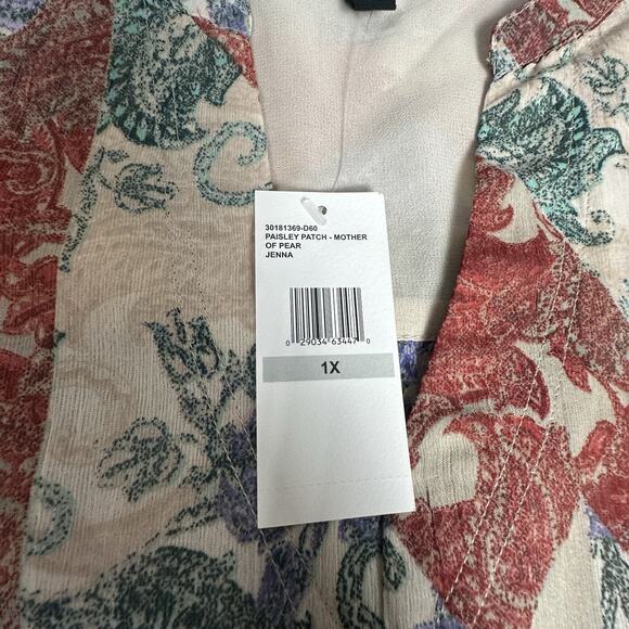 JESSICA SIMPSON Women’s Paisley Patch Mother Of Pear JENNA SemiSheer Plus 1X NWT - Picture 8 of 8